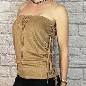 Amisu suede look boho sleeveless top